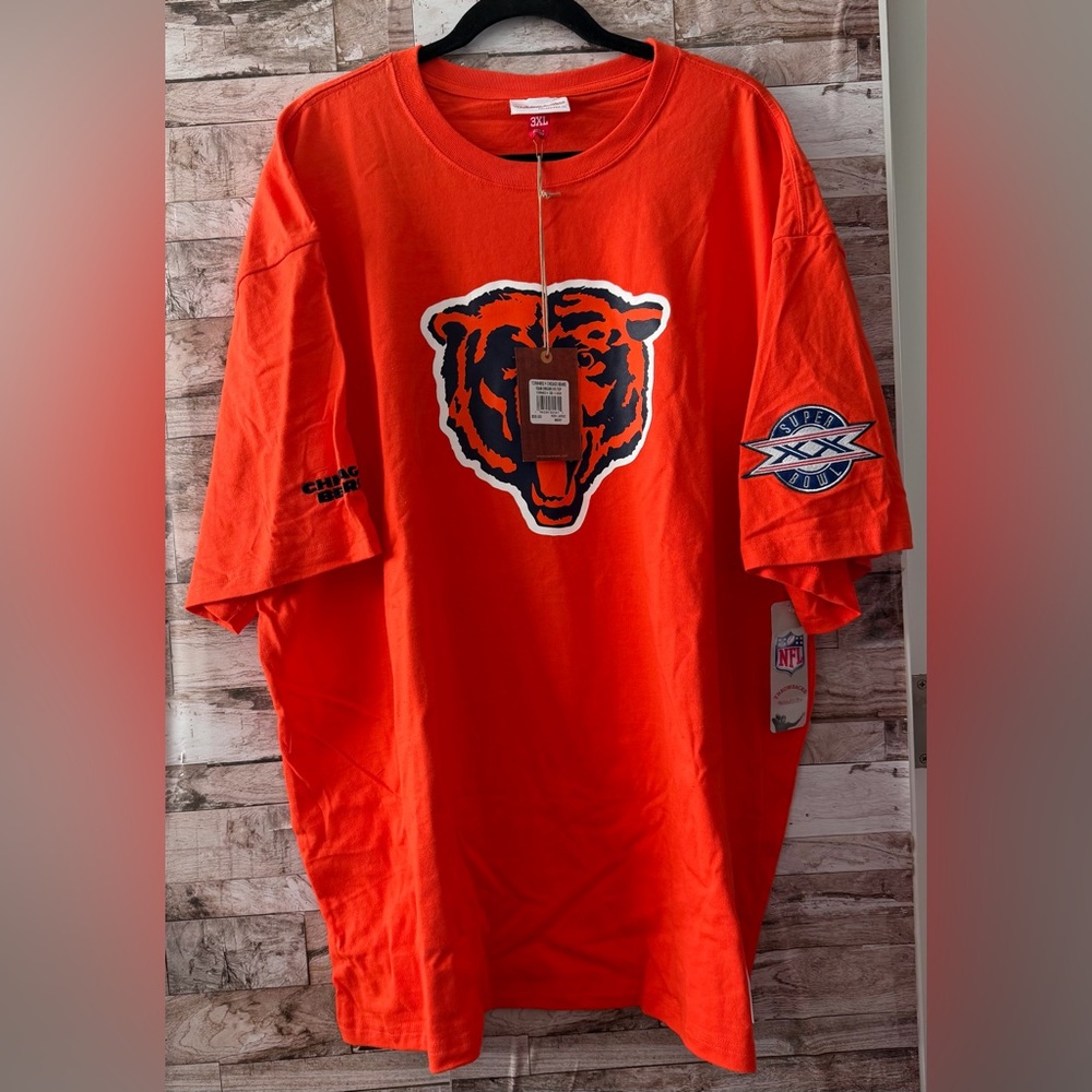 NWT Mitchell & Ness NFL Chicago Bears Orange Shirt 3X - Picture 2 of 14